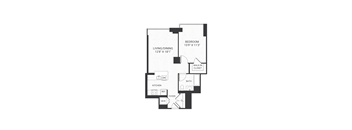 A black and white image of a floor plan for a home.