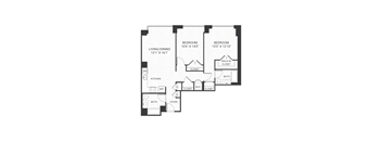 Two bedroom floor plan