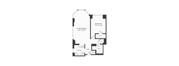 One bedroom floor plan