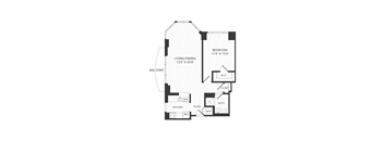 One bedroom floor plan
