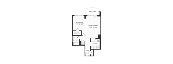 One bedroom floor plan