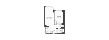 One bedroom floor plan