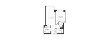 One bedroom floor plan