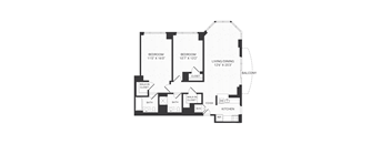 Two bedroom floor plan