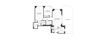 Two bedroom floor plan