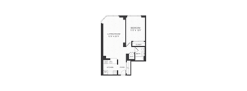 One bedroom floor plan