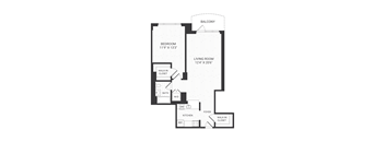 One bedroom floor plan