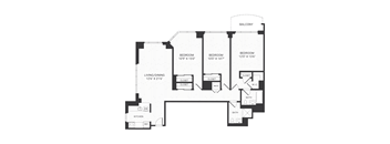 Three bedroom floor plan