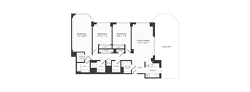 Three bedroom floor plan