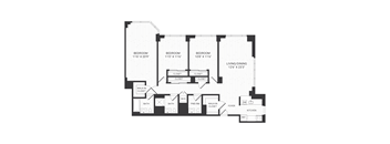 Three bedroom floor plan