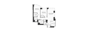 Two bedroom floorplan