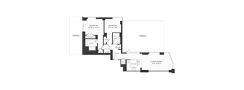 A black and white image of a floor plan for a house.
