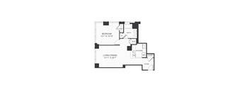 One bedroom floor plan