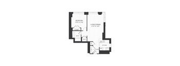 One bedroom floor plan