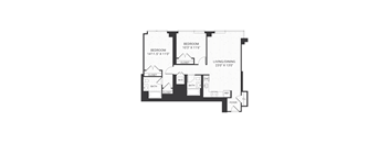 Two bedroom floor plan