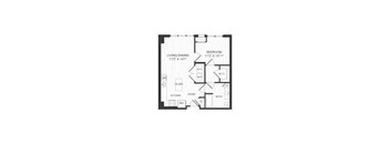 A black and white image of a house floor plan.