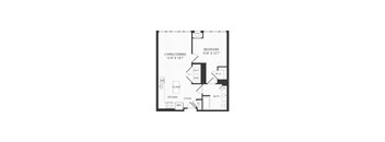 A black and white image of a house floor plan.