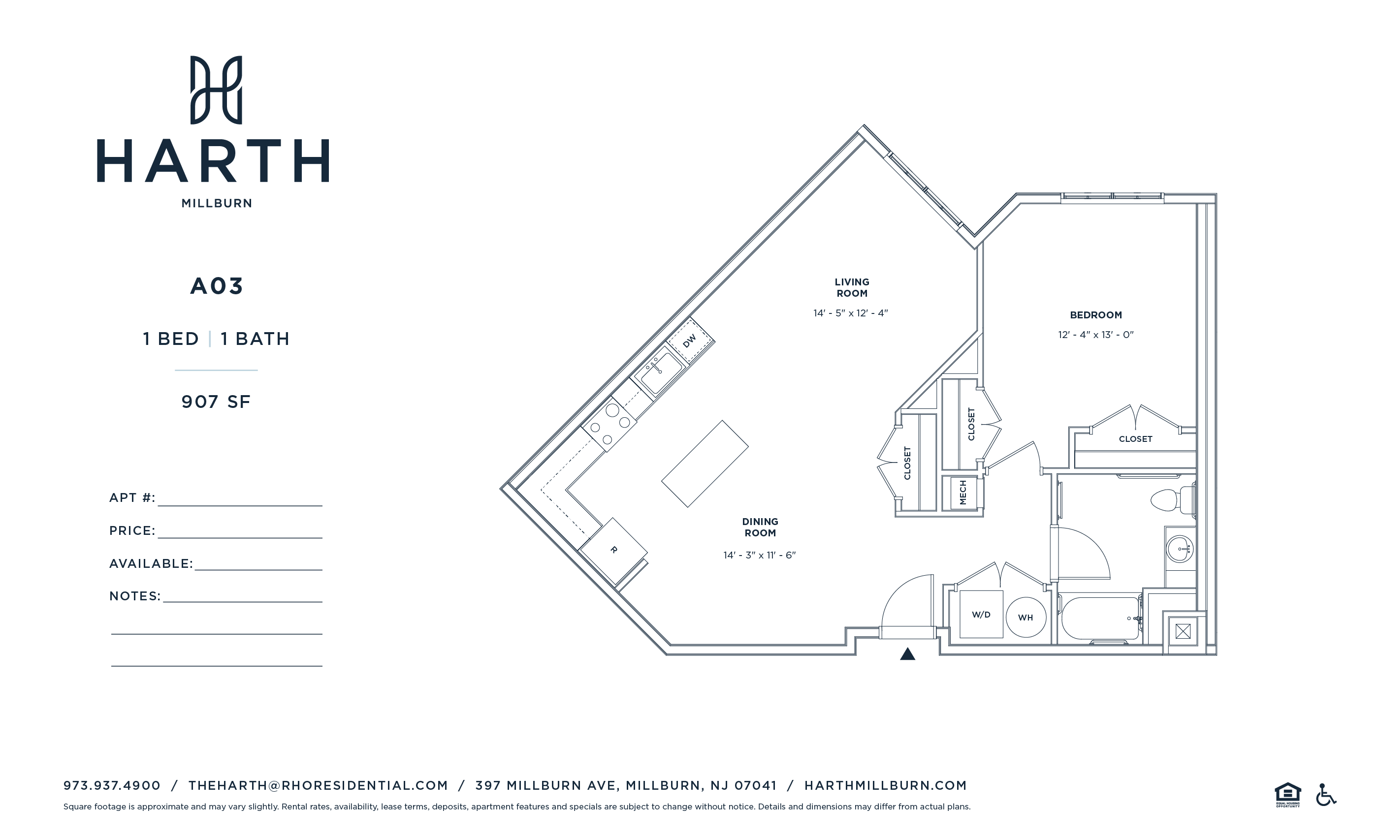 1 bedroom floorplan