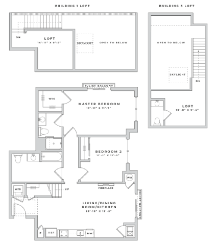 the plan of the first and second floors of a house