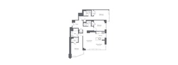 A floor plan of a house with labeled rooms and dimensions.