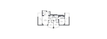 A black and white image of a floor plan for a house.