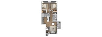 a floor plan of a bedroom with a bathroom and a living room