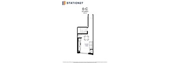 floor plan of the studio apartment