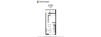 floor plan of the studio apartment