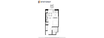 this is the floor plan of a 555 sq ft studio