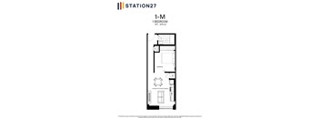 a floor plan of a 1 bedroom apartment