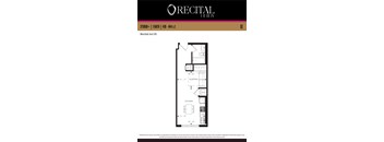 A floor plan for a studio apartment in Orecital Act III.