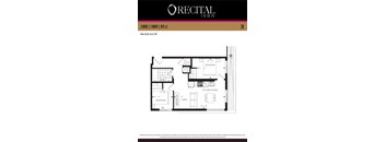 A floor plan for the Recital Act III apartment.