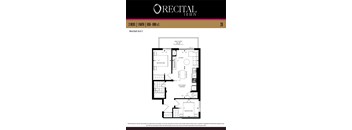 A floor plan for the Recital Act I apartment.