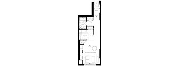 a floor plan of a small house with a small footprint