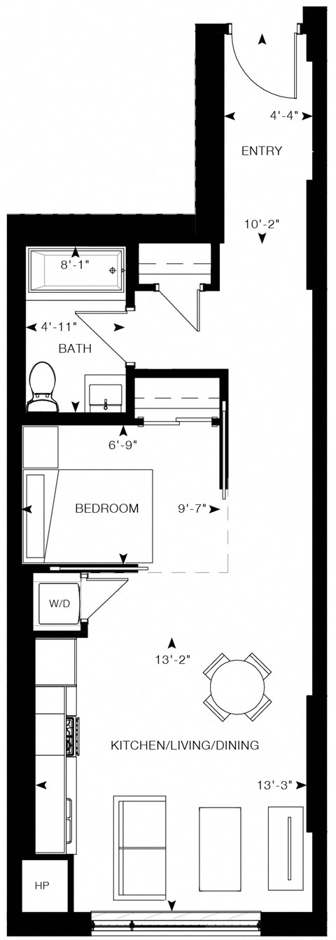 a floor plan of a small house with a small footprint