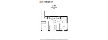 a floor plan of a 2 bedroom apartment