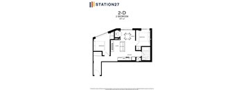 a floor plan of a 2d floor plan with a bedroom and a bathroom