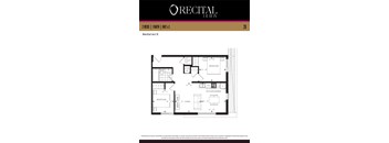 A floor plan for the Recital Act II apartment.