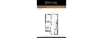 A floor plan for the Recital Act II apartment.