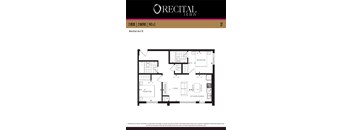 A floor plan for the Recital Act II apartment.