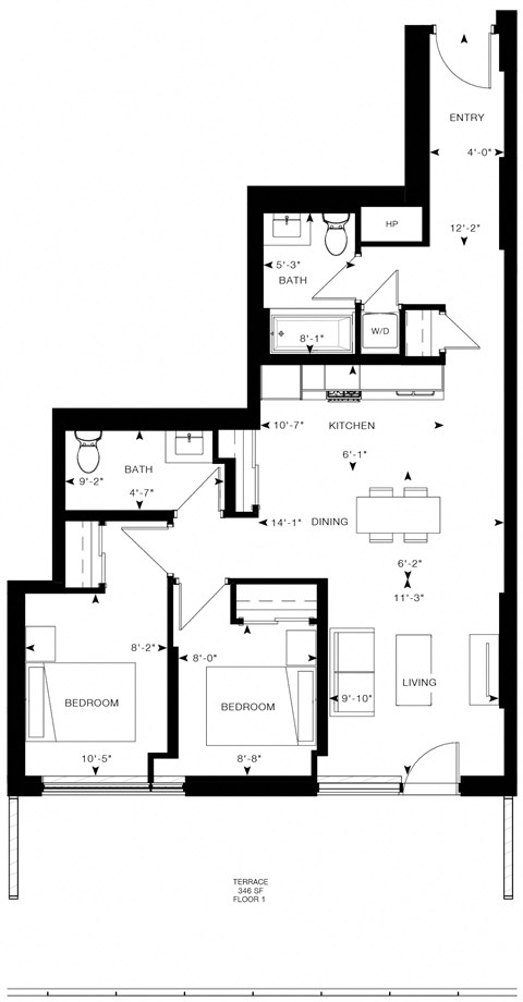 floor plan of the second level of the home with its various levels of interaction and