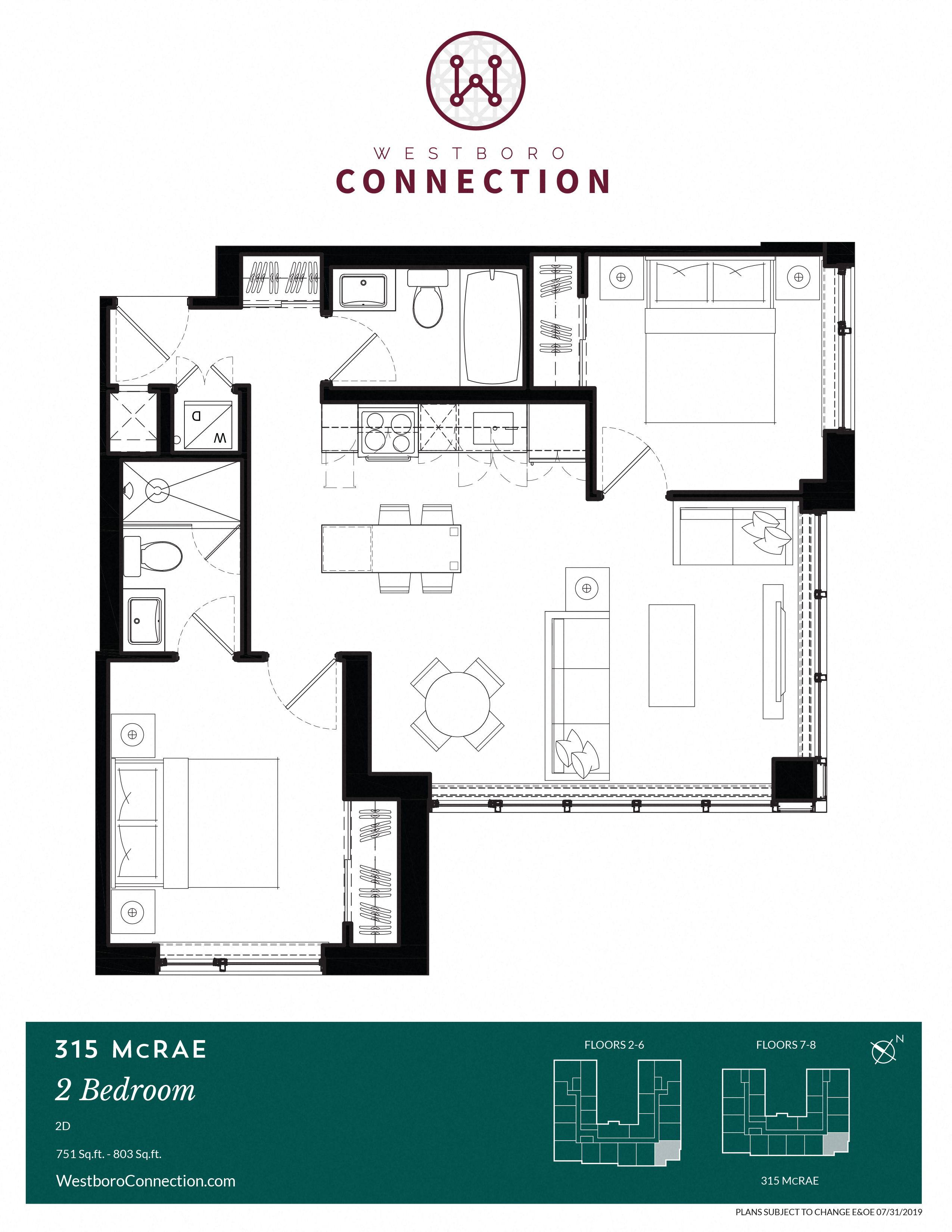 2 Bedroom Plan 2D