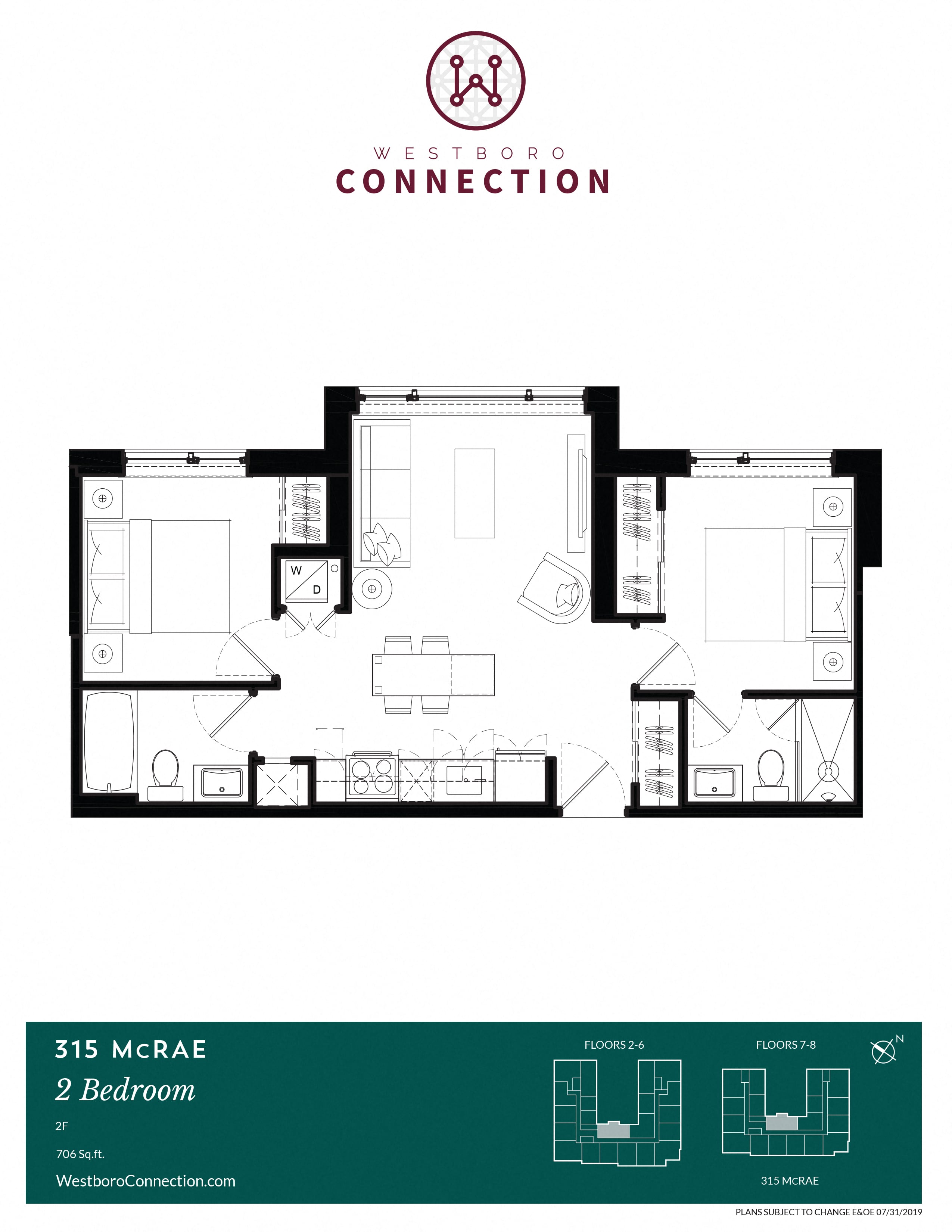 2 Bedroom Plan 2F