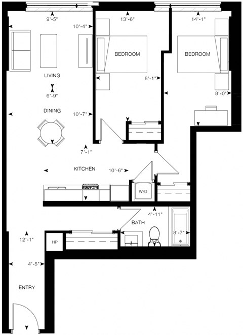 a floor plan of a house with two floors and a basement