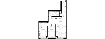 a floor plan of a house with two floors and a attic