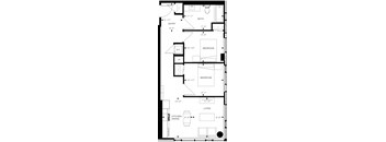 a floor plan of a small house with a kitchen and a living room