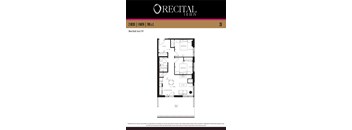 A floor plan for the Recital Act IV apartment.