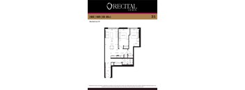 A floor plan for the Recital Act IV apartment.
