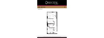 A floor plan for the Recital Act IV apartment.