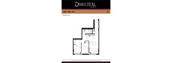 A floor plan for the Recital Act IV building shows 2 bedrooms, 1 bath, and 765 square feet.